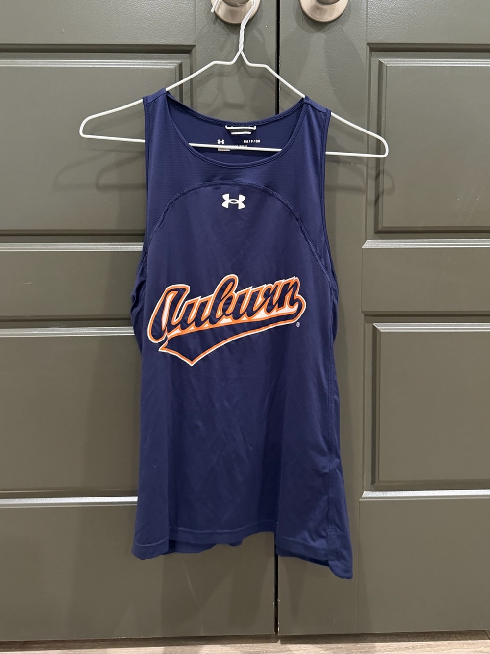 Under Armour Navy and Orange Auburn Performance Tank